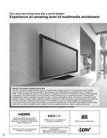 Panasonic TCP42X1 TCP50X1 TV Operating Manual